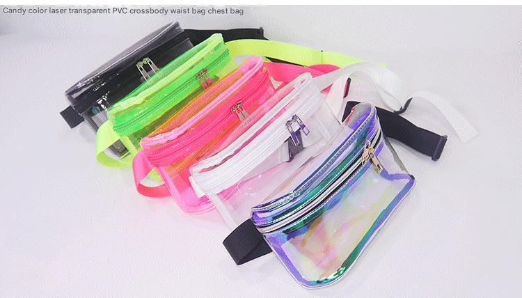 pvc transparent waist bag,women,color display