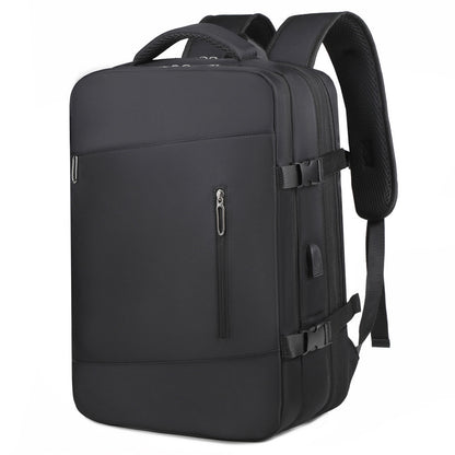 black lightweight travel backpack,custom,front