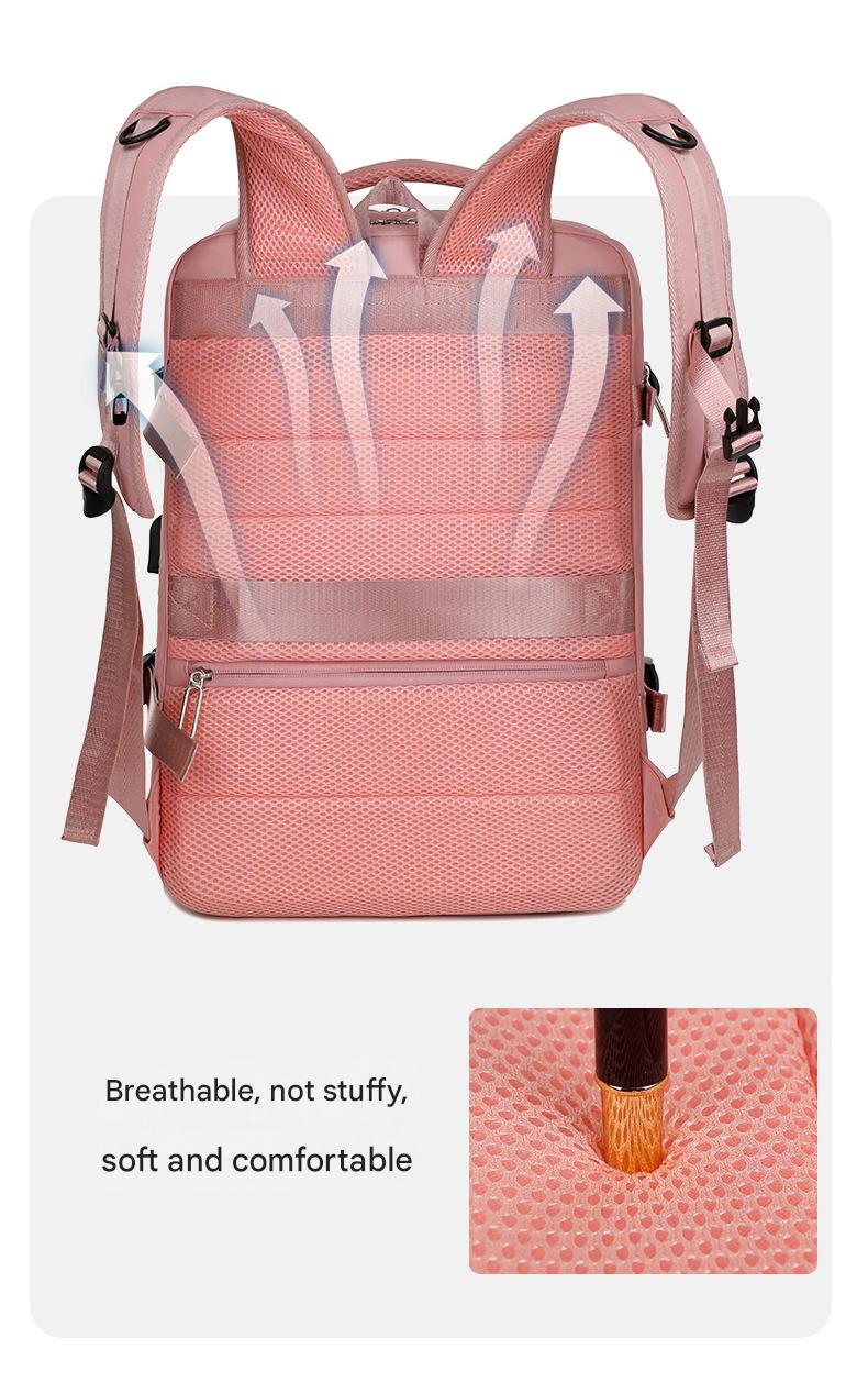 pink lightweight travel backpack,custom,back 02