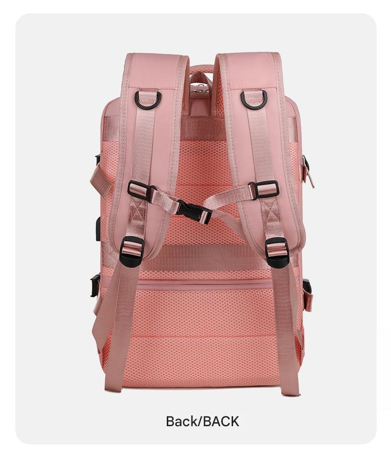 pink lightweight travel backpack,custom,back 03