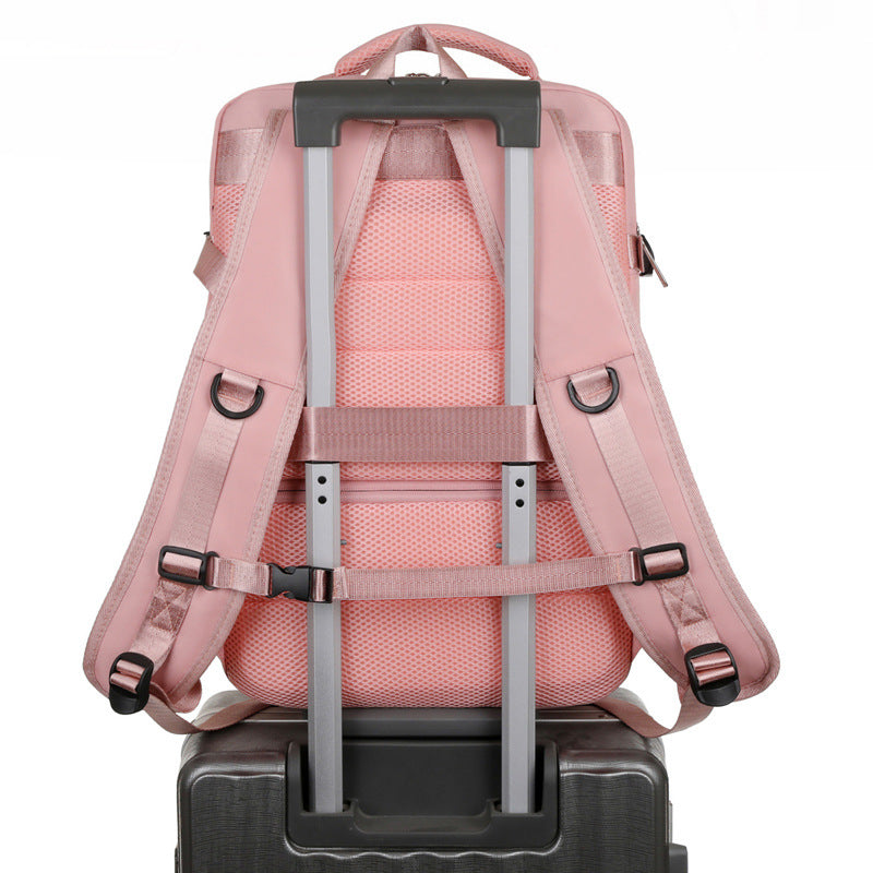 pink lightweight travel backpack,custom,back