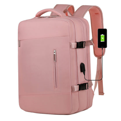 pink lightweight travel backpack,custom,front 02