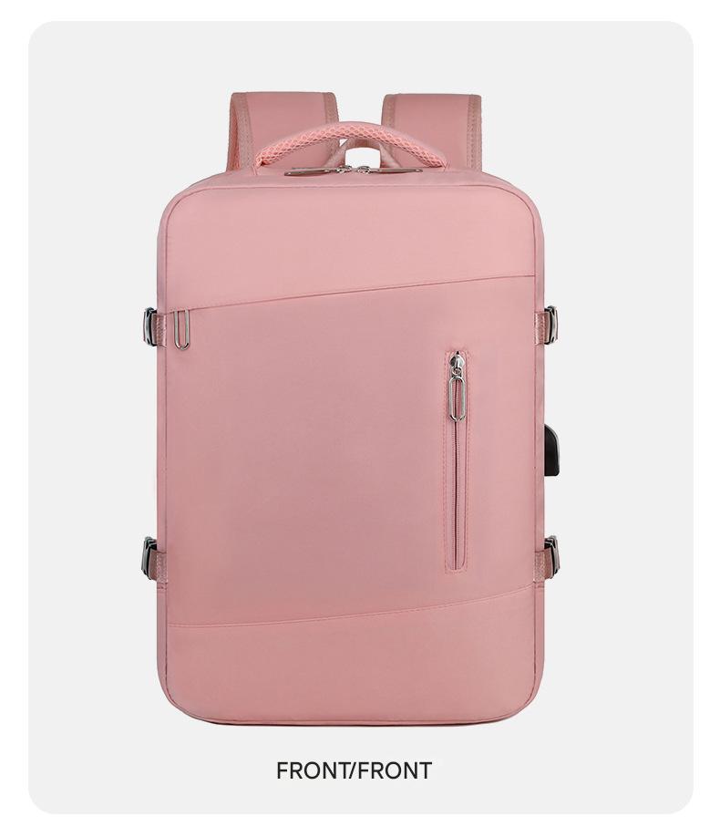 pink lightweight travel backpack,custom,front 03