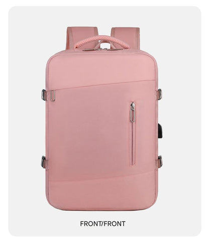 pink lightweight travel backpack,custom,front 03