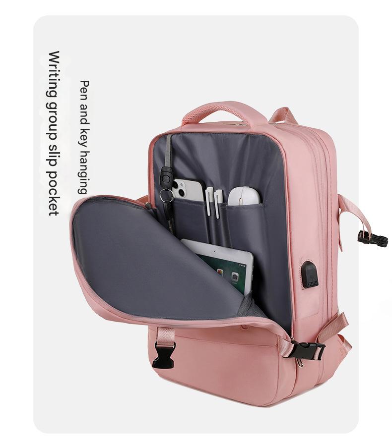 pink lightweight travel backpack,custom,inner 02