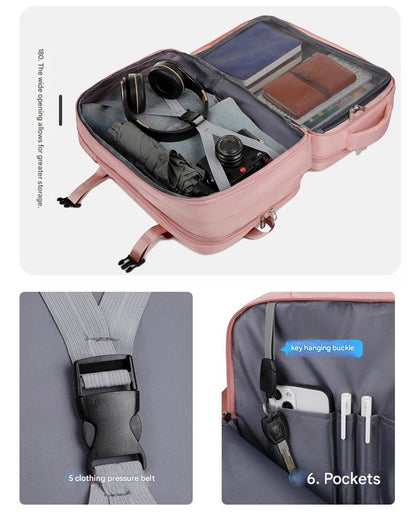 pink lightweight travel backpack,custom,detail 02
