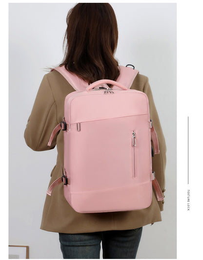 pink lightweight travel backpack,custom,model display 02