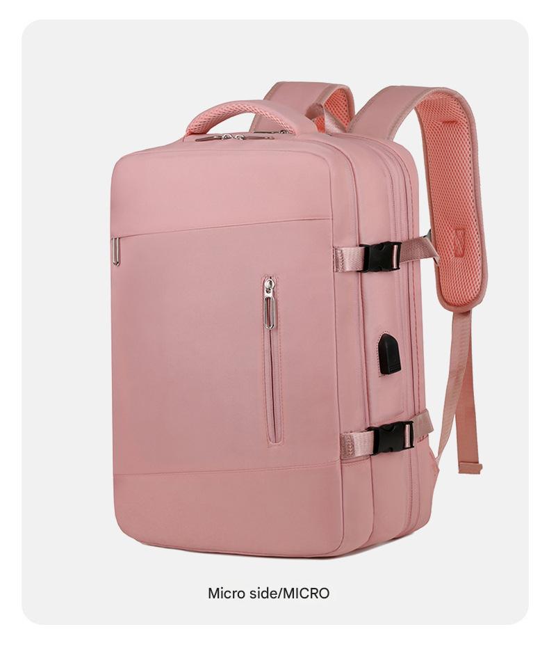 pink lightweight travel backpack,custom,side 02