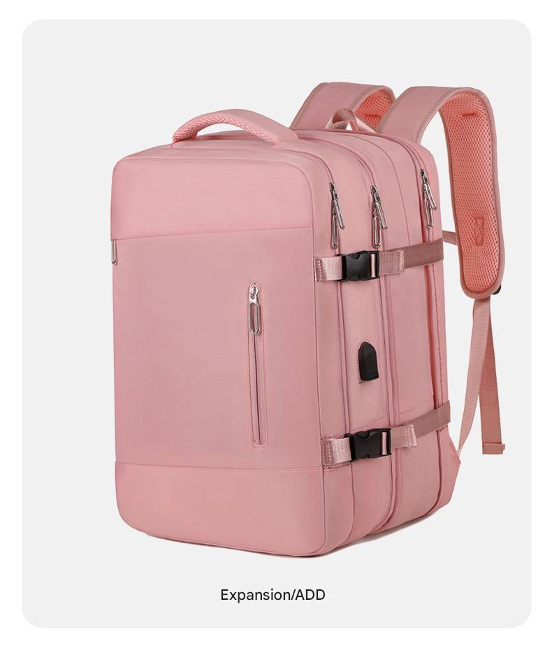 pink lightweight travel backpack,custom,side 03