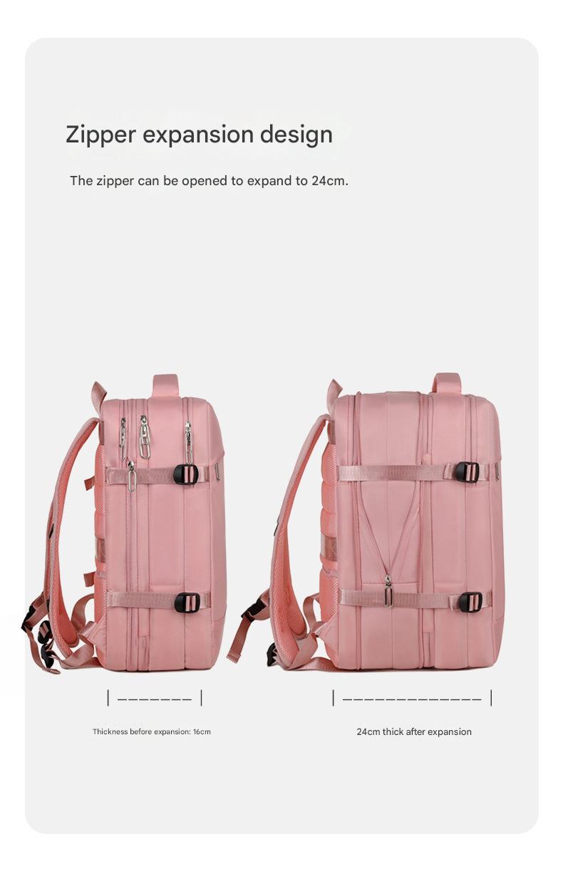 pink lightweight travel backpack,custom,side