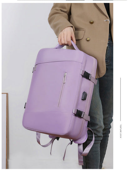 purple lightweight travel backpack,custom,model display