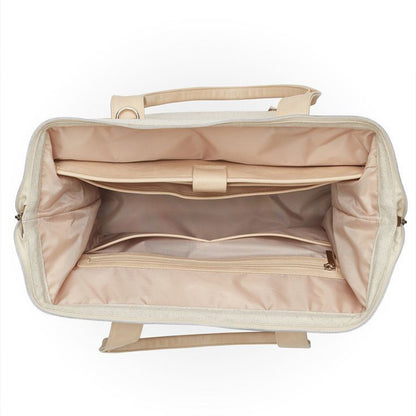 creamy white women canvas travel bag,custom,inner