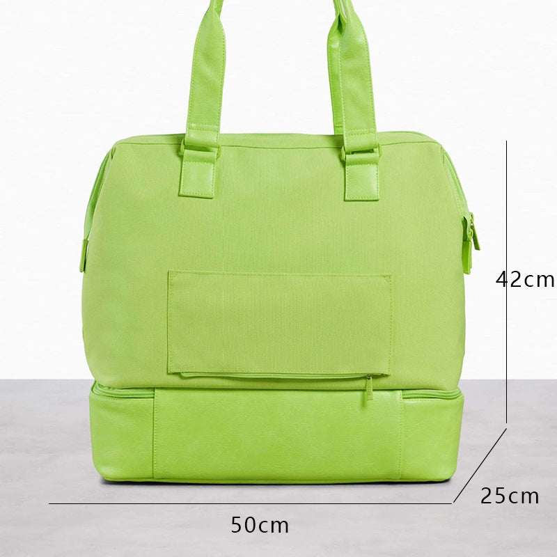 light green women canvas travel bag,custom,dimensions