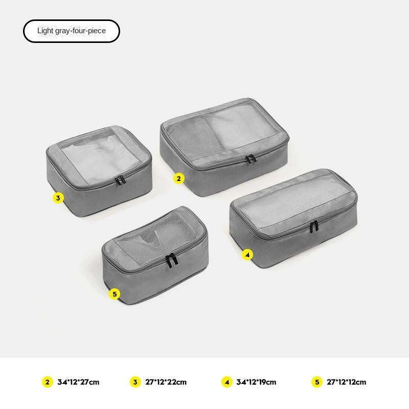 gray polyester travel compression organizer,4 pieces set,front 