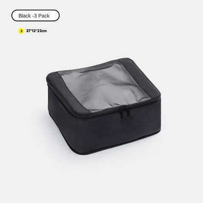 black no 3 polyester travel compression organizer,front