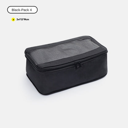 black no 4 polyester travel compression organizer,front
