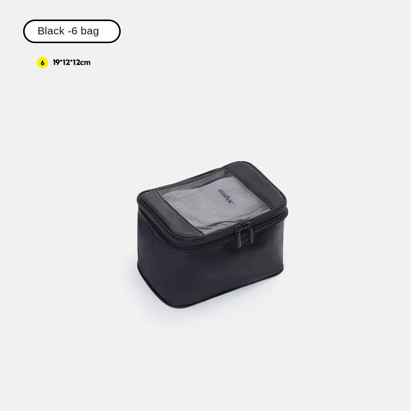 black no 6 polyester travel compression organizer,front 