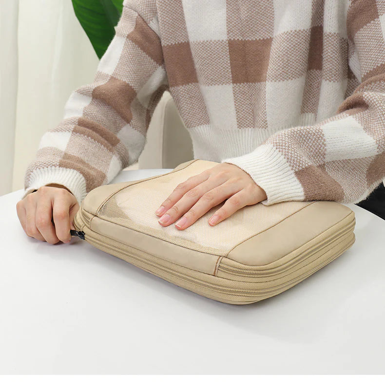 khaki polyester travel compression organizer,lifestyle