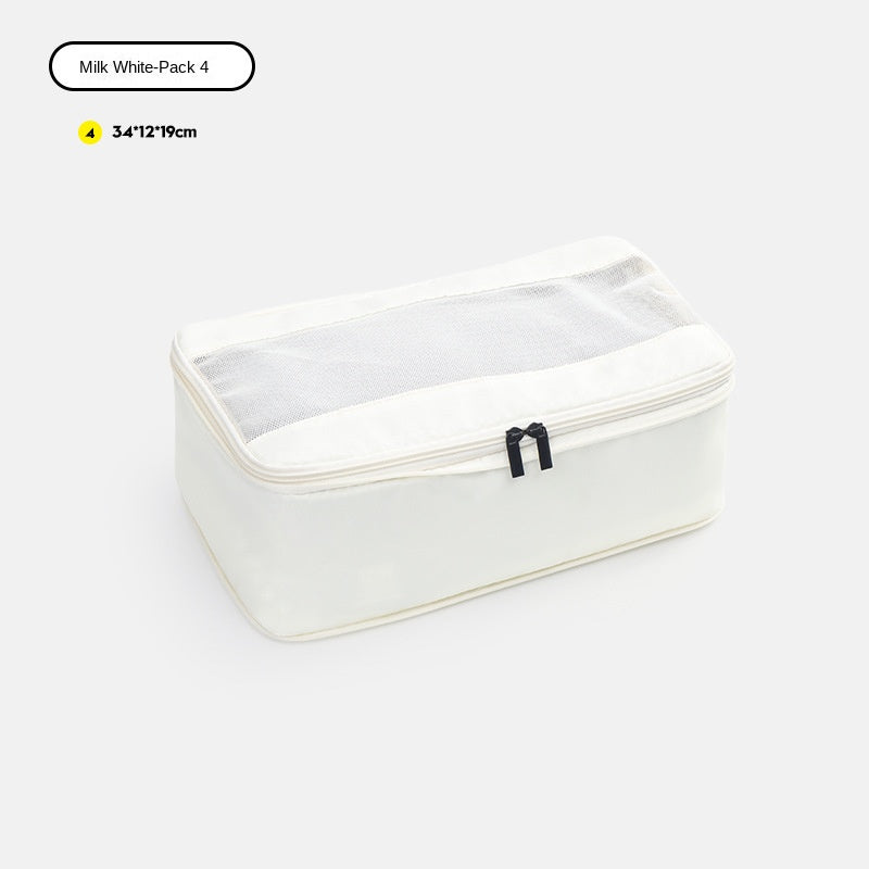 white no 4 polyester travel compression organizer,front 