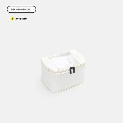 white no 6 polyester travel compression organizer,front