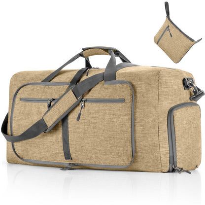 ant beige nylon foldabletravel duffel bag,custom,front