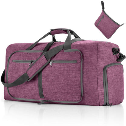 ant deep purple nylon foldabletravel duffel bag,custom,front