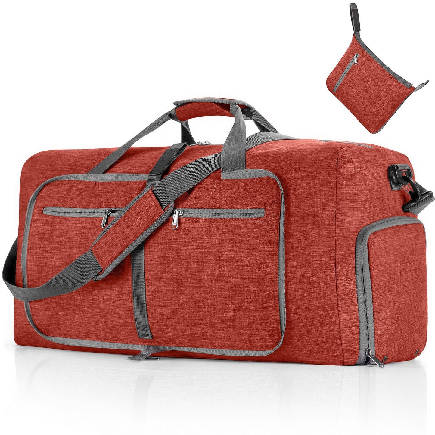 ant red nylon foldabletravel duffel bag,custom,front