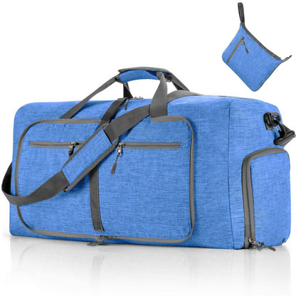 ant sky blue nylon foldabletravel duffel bag,custom,front