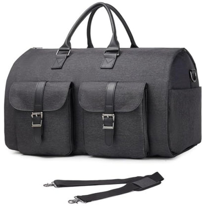 dark gray canvas travel garment bag,custom,front