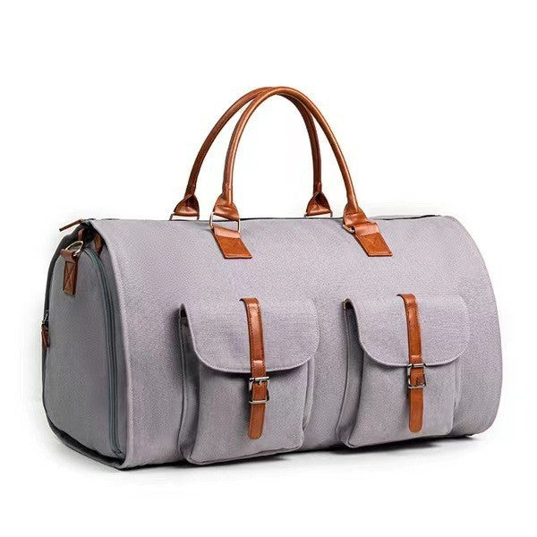 light gray canvas travel garment bag,custom,front
