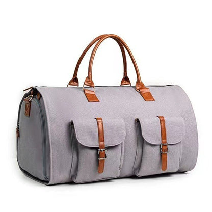 light gray canvas travel garment bag,custom,front