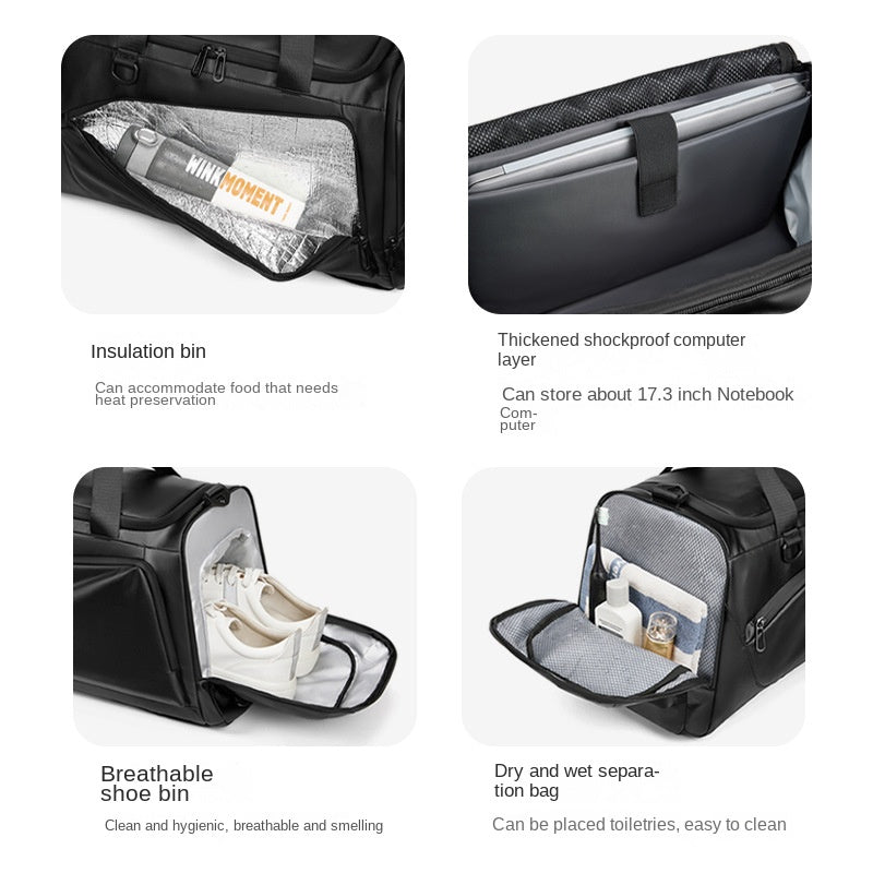 black travel luggage bag,men,detail