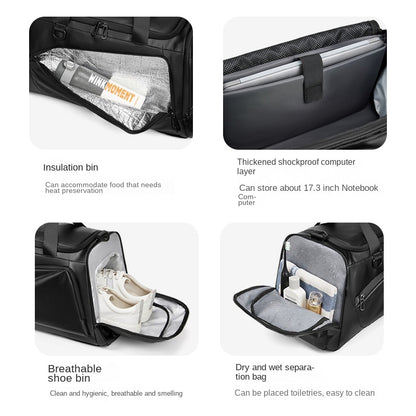 black travel luggage bag,men,detail