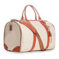 beige pu travel luggage bag,women,front