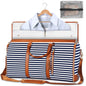 blue stripes pu travel luggage bag,women,front