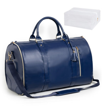 dark blue pu travel luggage bag,women,front