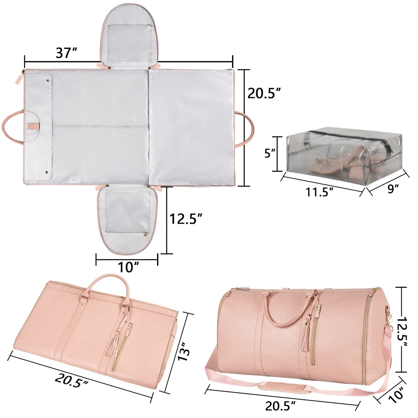 pink pu travel luggage bag,women,dimensions