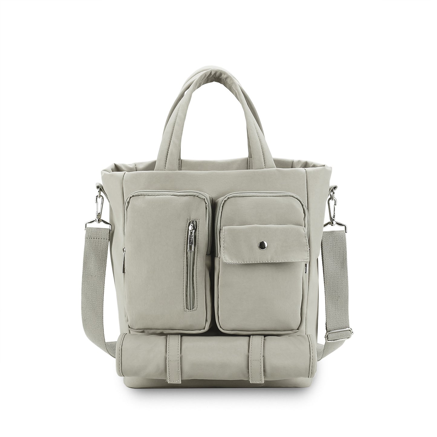khaki nylon travel mummy bag,women,front