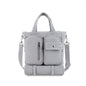 light gray nylon travel mummy bag,women,front 02
