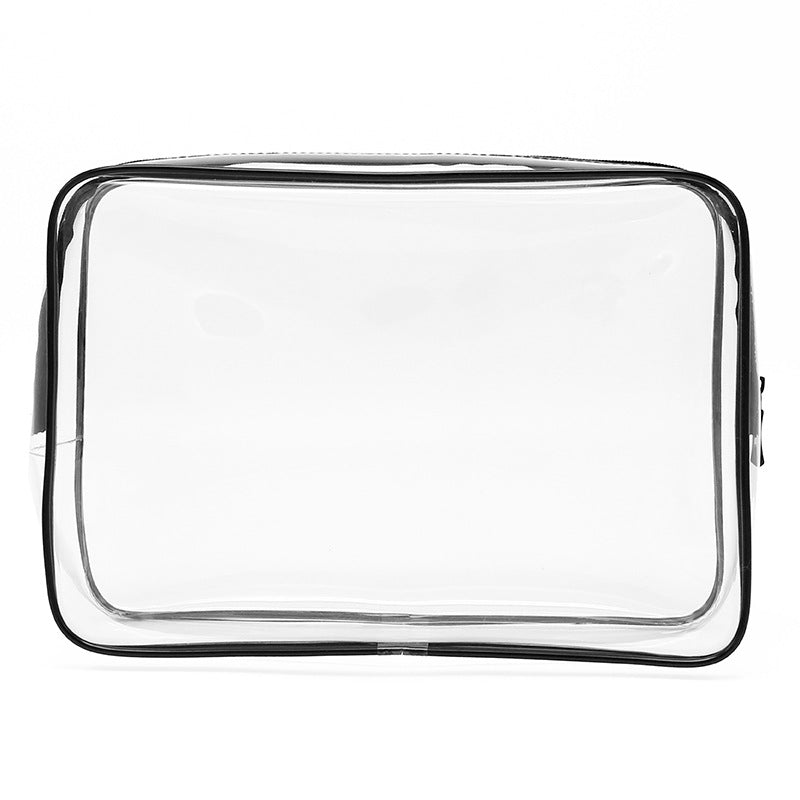 transparent pvc travel washing bag,front