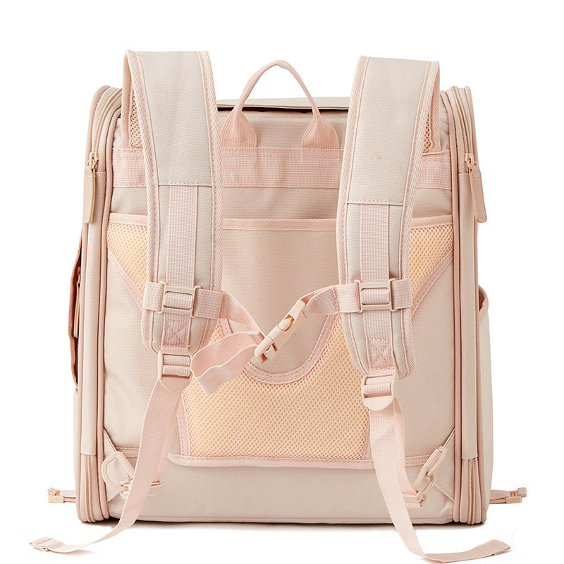 pink oxford trolley pet bag,back