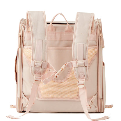pink oxford trolley pet bag,back