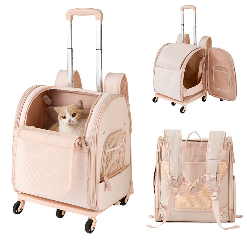 pink oxford trolley pet bag,suit,front