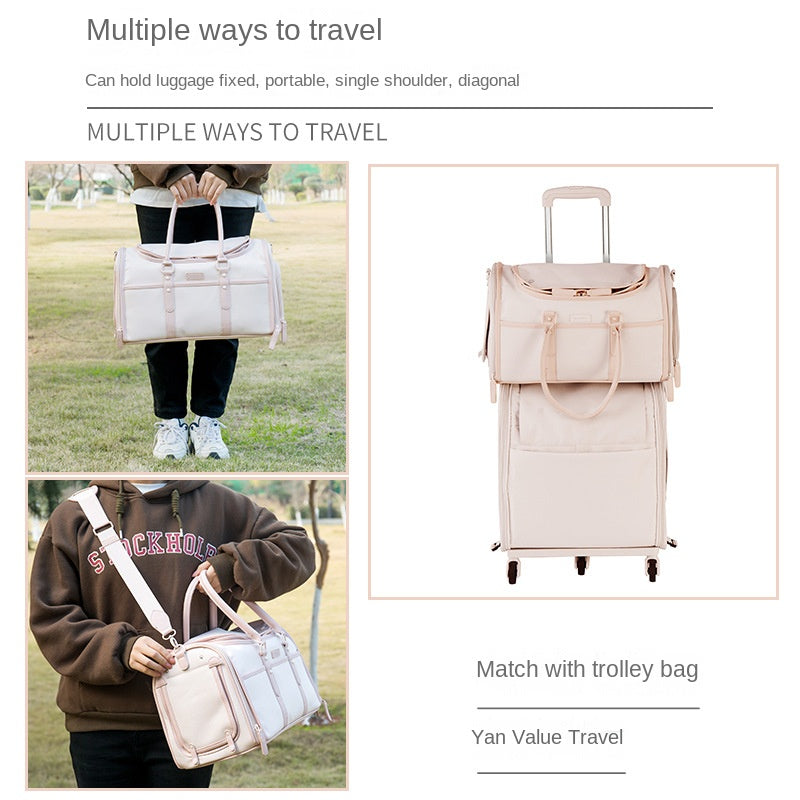 pink oxford trolley pet bag,suit,lifestyle