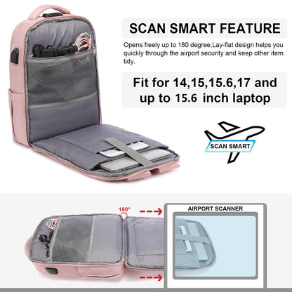 tsa friendly laptop backpack with 180 degree opening laptop compartment