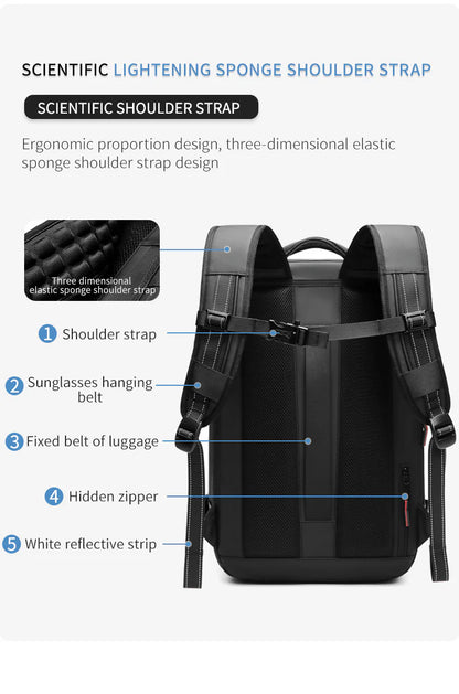 black fanlosn oxford vacuum compression backpack,men,back