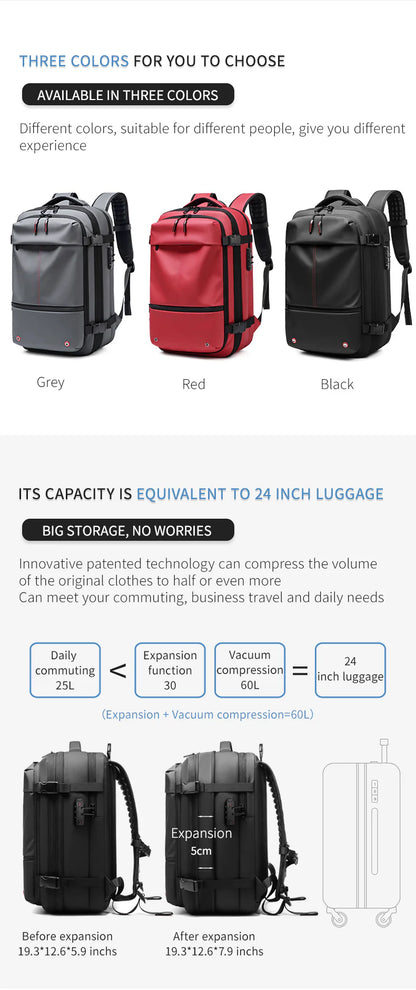 black fanlosn oxford vacuum compression backpack,men,color display
