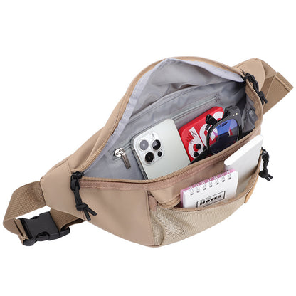 waist bag pack with open main compartment for phone wallet and daily items