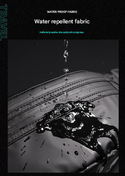 water-repellent coated waist bag fabric with water beading on the outer surface