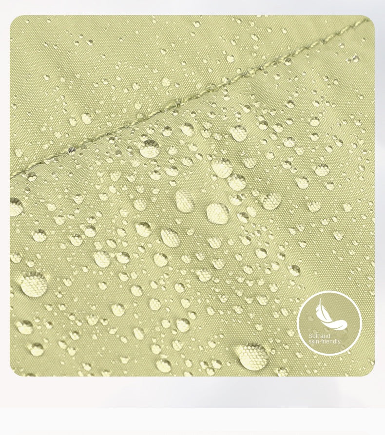 water-repellent travel tote bag fabric with water droplets on the surface